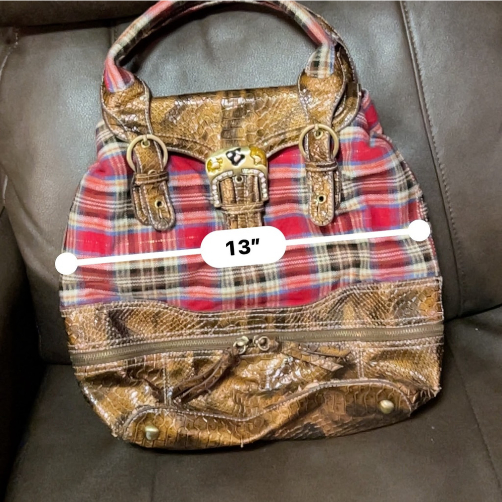 JN'S Plaid Flap Bag - New With Tags - Tartan Shoulder - Picture 8 of 9